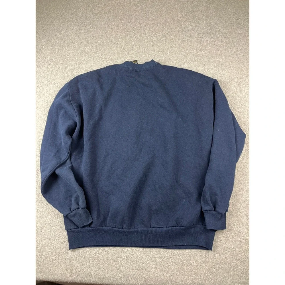 Vintage Mickey Mouse Sweatshirt Mens XL Navy Blue Embroidered Disney Crewneck